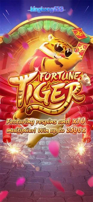 Tampilan visual slot Fortune Tiger dengan latar belakang kuil dan simbol emas